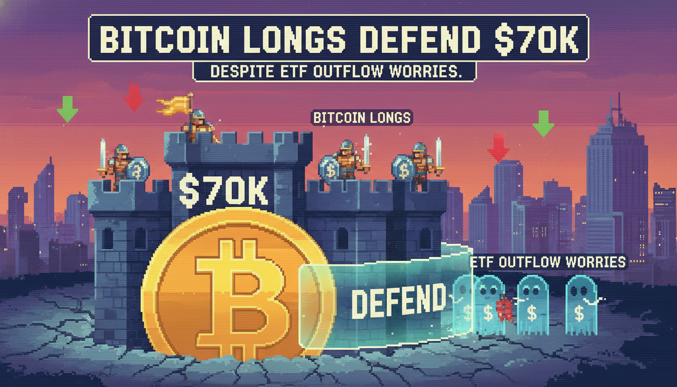 Bitcoin longs defend $70K despite ETF outflow worries