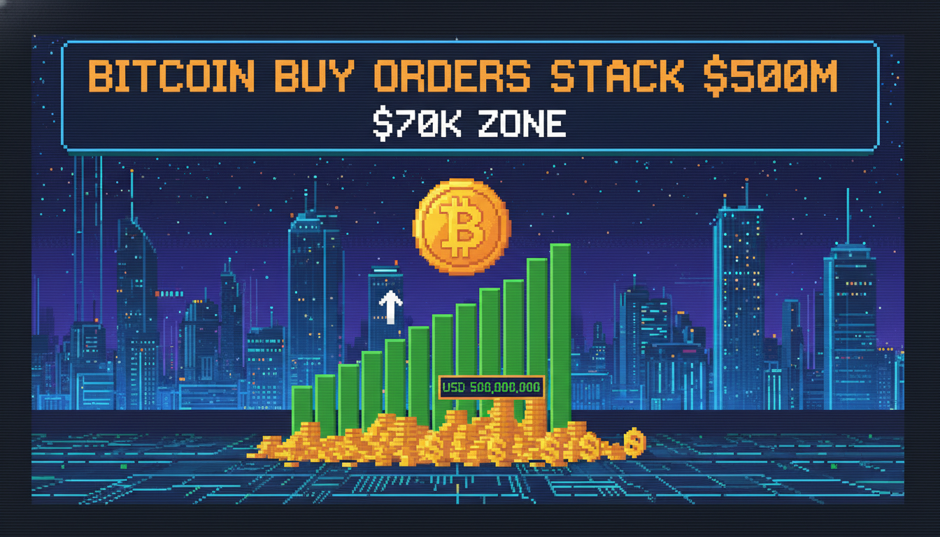 Bitcoin Buy Orders Stack $500M Near Key $70K Zone