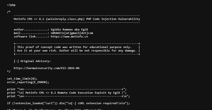MetInfo CMS Under Attack via Critical Code Flaw