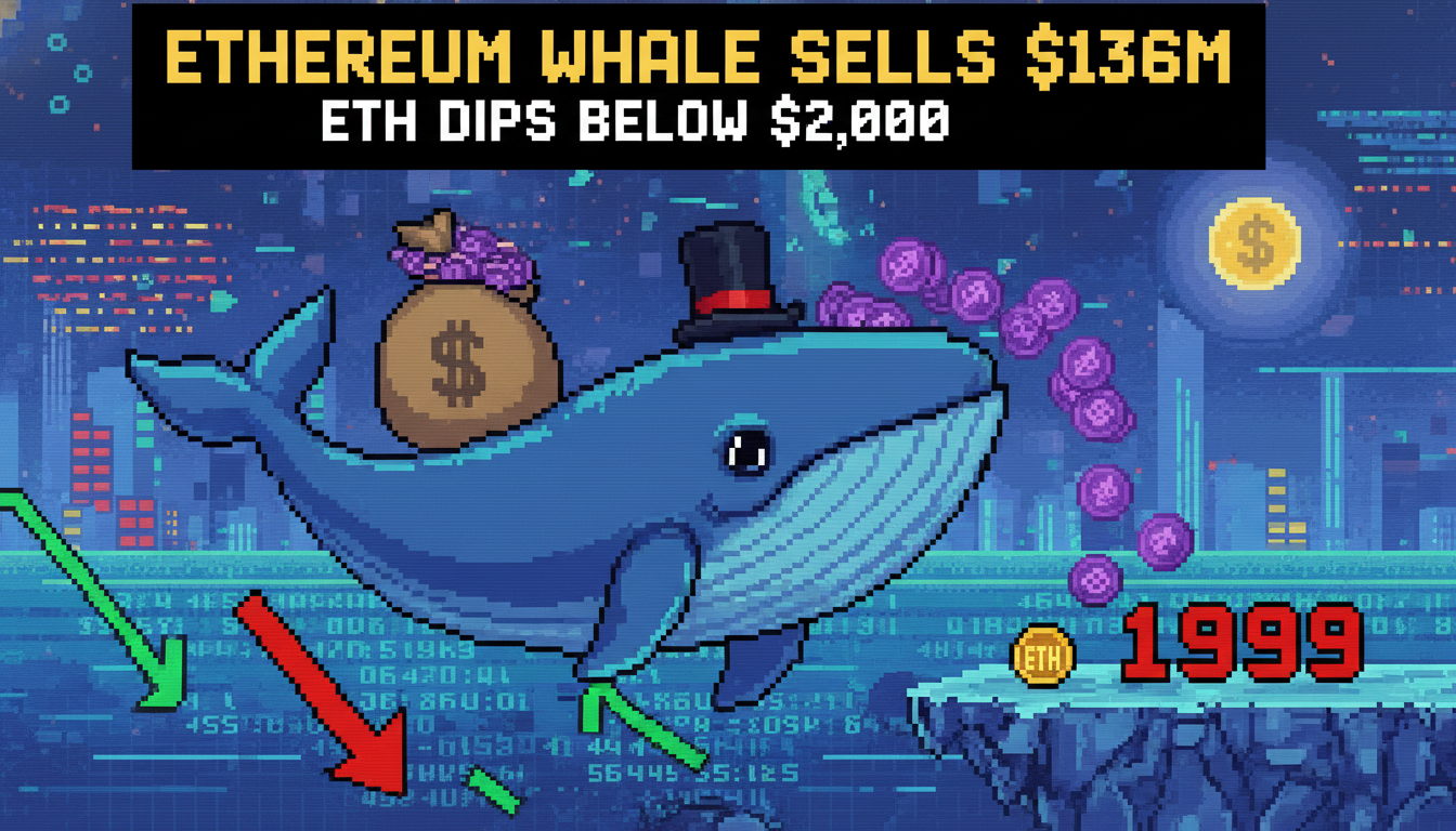 Ethereum Whale Sells $136M as ETH Dips Below $2,000