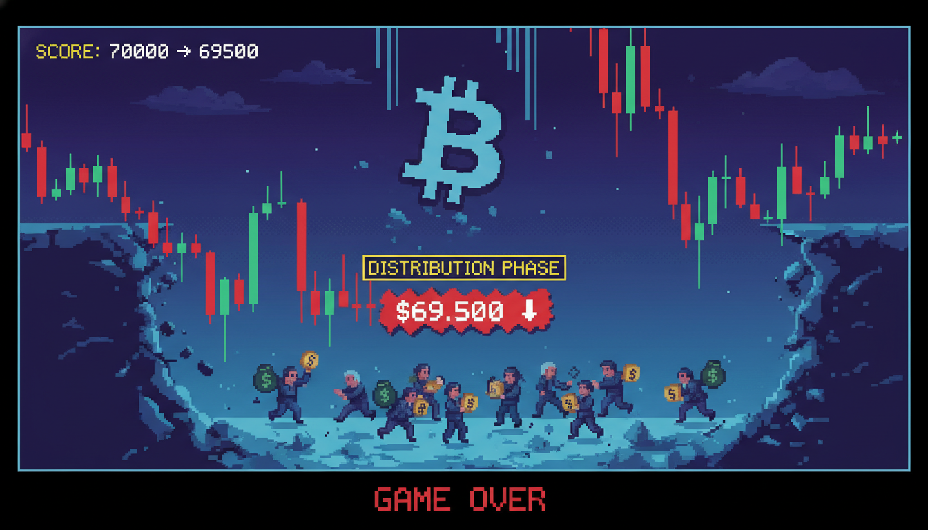 Bitcoin Tumbles Below $70,000 Amid Distribution Phase