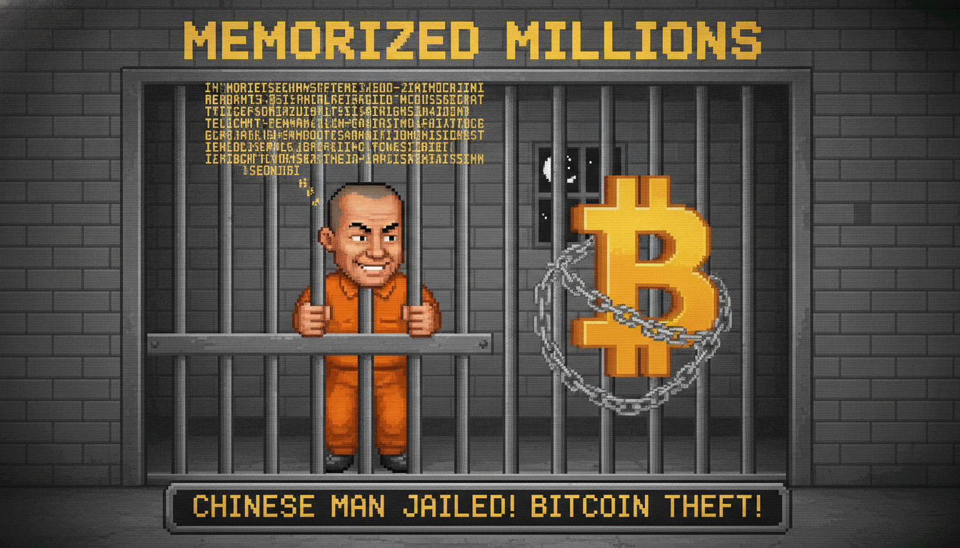 Chinese man jailed for Bitcoin theft after memorizing wallet phrase