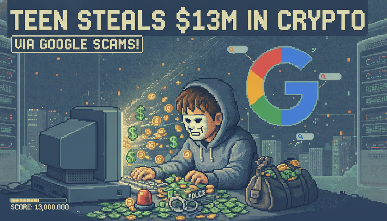 Teen steals $13M in crypto via Google scams