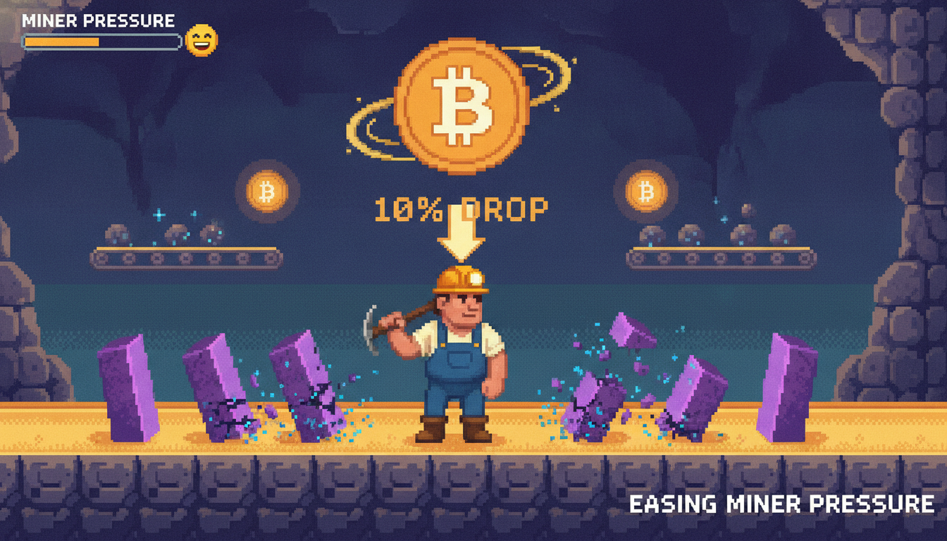 Bitcoin Mining Difficulty Sees 10% Drop, Easing Miner Pressure