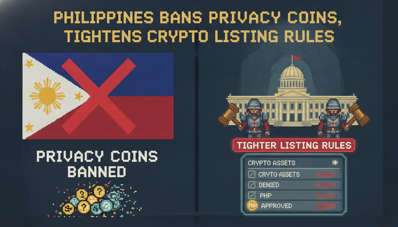 Philippines Bans Privacy Coins, Tightens Crypto Listing Rules