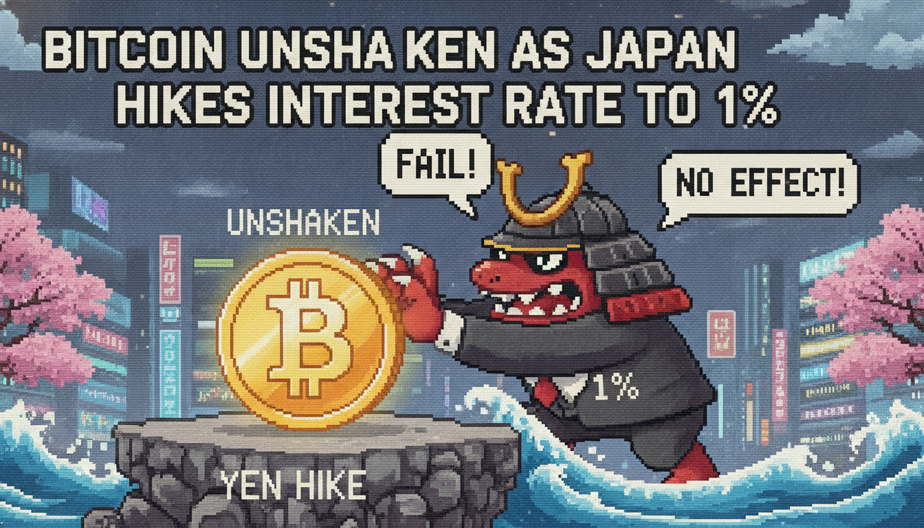 Bitcoin Unshaken as Japan Hikes Interest Rate to 1%