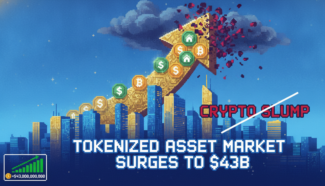 Tokenized Asset Market Surges to $43B Amid Crypto Slump