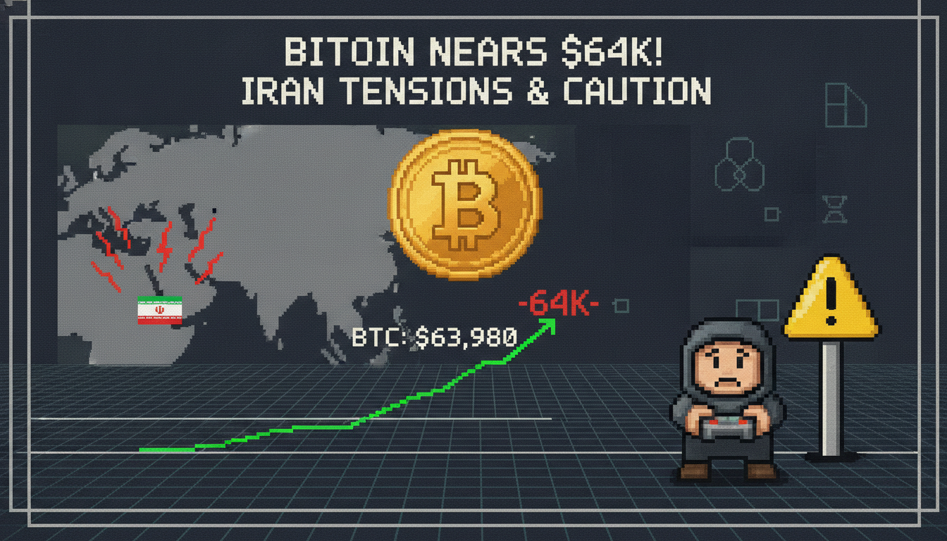 Bitcoin Nears $64K Despite Iran Tensions, Trader Caution