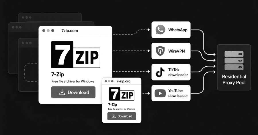 Lurking Lizard uses fake 7-Zip installer to build proxy botnet