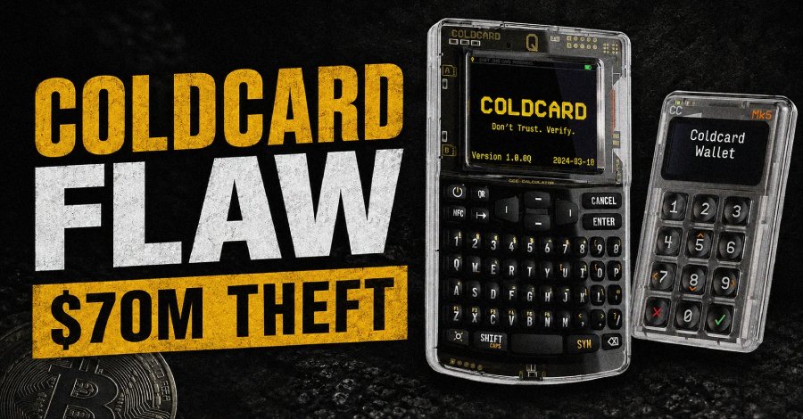 Coldcard Firmware Flaw Drains $70M in Bitcoin Heist
