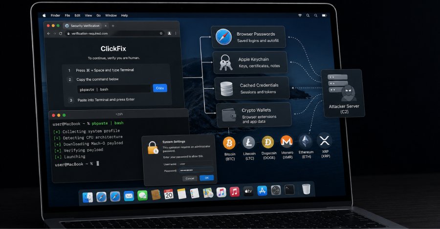 New Go-Based macOS Malware Drains Crypto Wallets via ClickFix